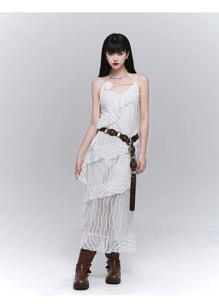 LACE LAYERED SLIP DRESS / LG1553