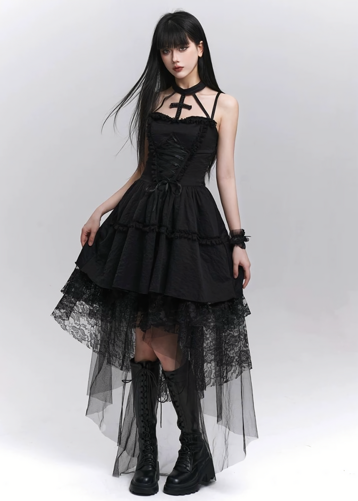 Gothic Cross Strap Dress / LG1284