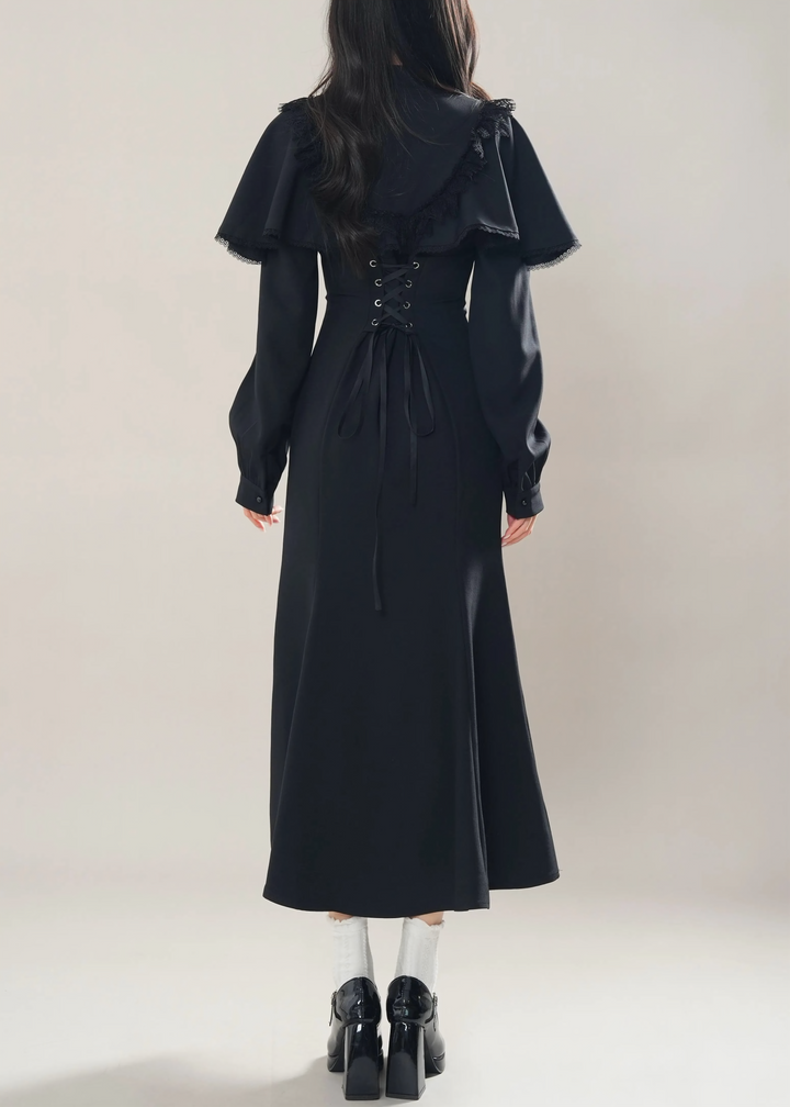 GOTHIC CAPE MERMAID DRESS / LG1603