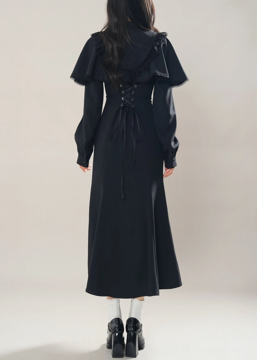 GOTHIC CAPE MERMAID DRESS / LG1603