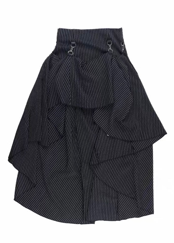 DARK ASYMMETRIC CHAIN DRAPE MAXI SKIRT / LG1684