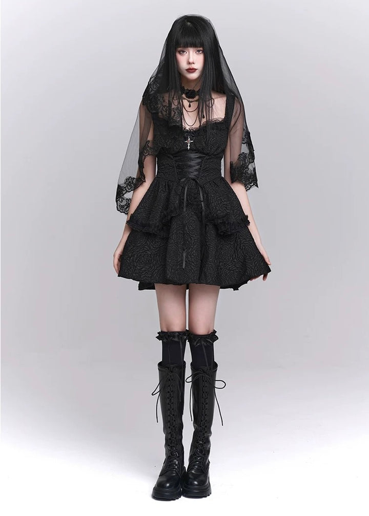 dark gothic mini dress / LG1222_e4r 