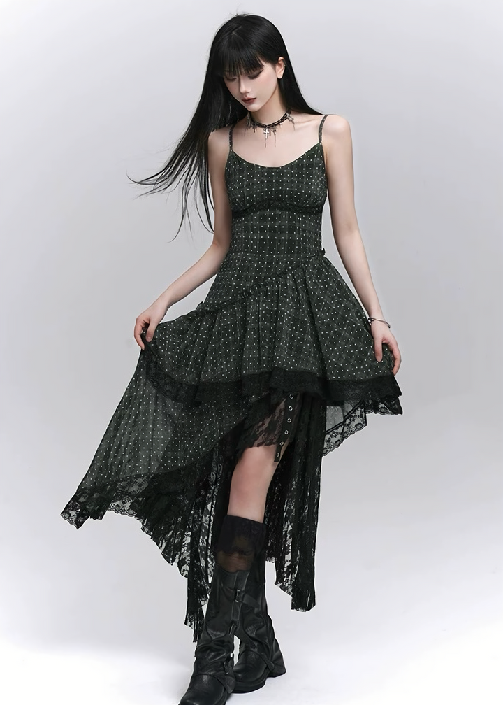 Midnight dot sheer dress / lg1324 