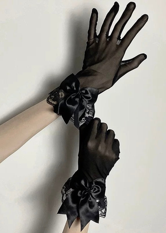 ribbon lace sheer gloves / Y1104_e4r