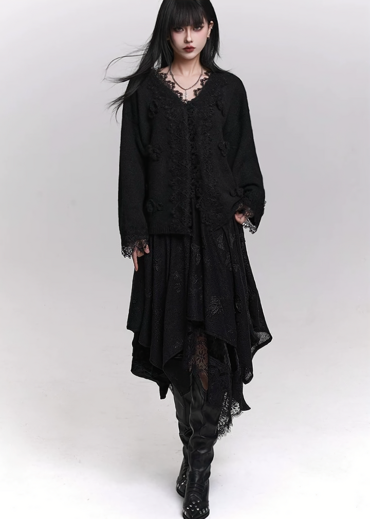 FLORAL LACE SOFT CARDIGAN/LG1456