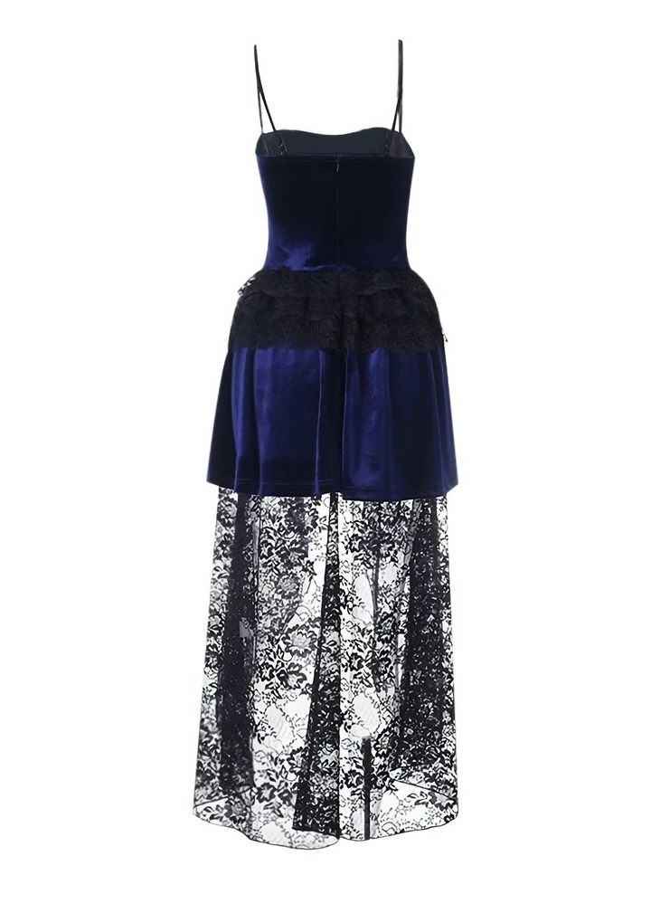 NIGHT ROSE LACE CARDIGAN & VELVET SHADOW GOTHIC DRESS / LG1407