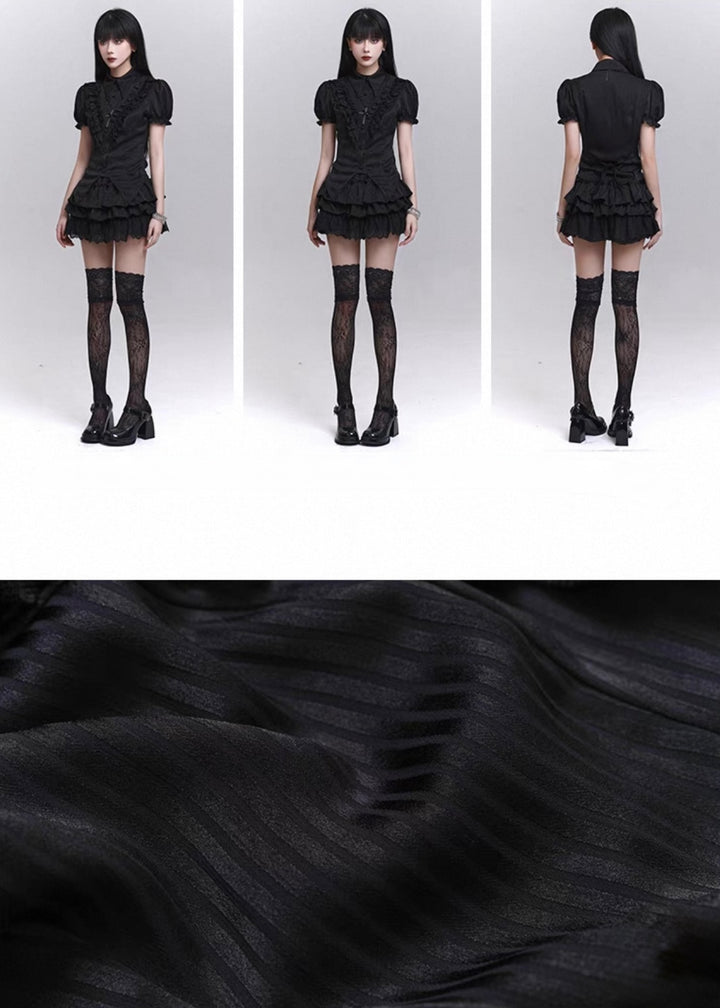 REQUIEM RUFFLE PUFF SLEEVE SHIRT / LG1308