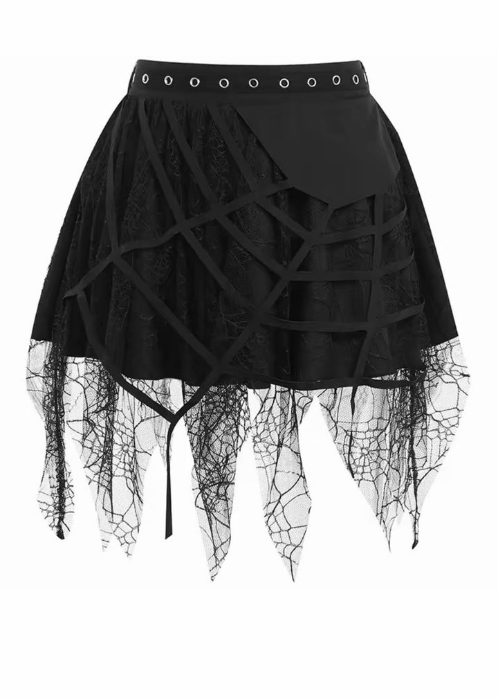 GOTHIC WEB LACE SKIRT / LG1581