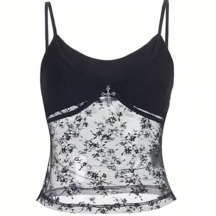 GOTHIC CROSS MESH CAMISOLE / LG1635