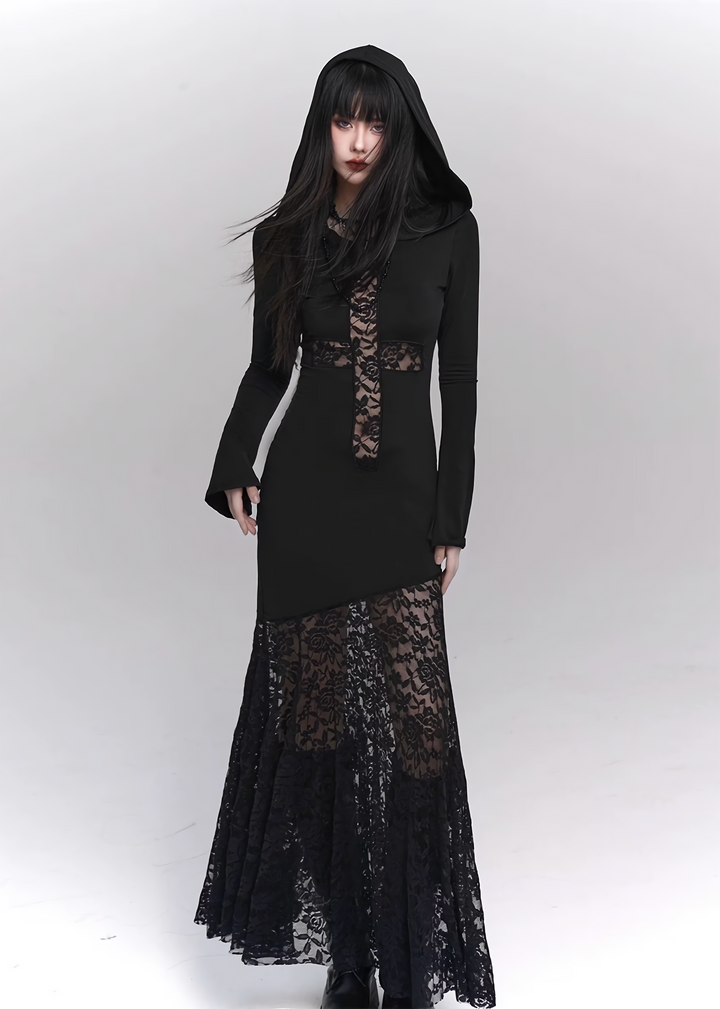 [Same day delivery] hooded long dress / LG1141 