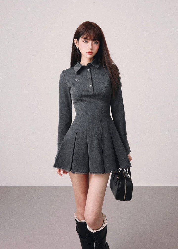 polo pleated mini dress / mu1121