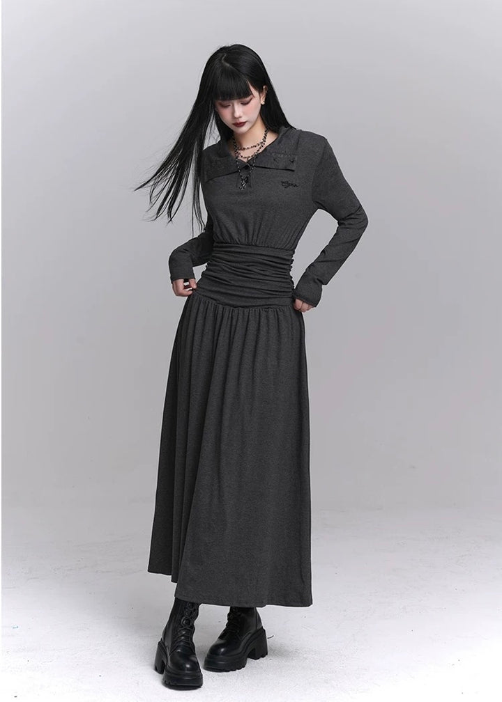 dark tailored polo dress / LG1228