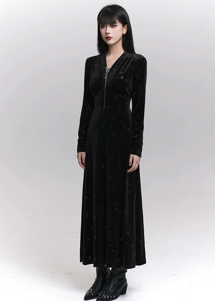 NOIR VEIL LONG DRESS / LG1463