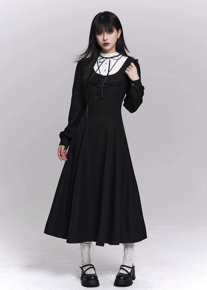 Ghostly Girl Black Long Dress / LG1486