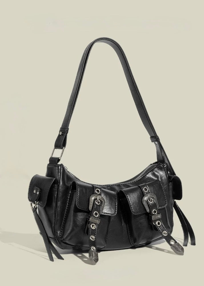 2 Belt Eyelet Shoulder Bag / b1115