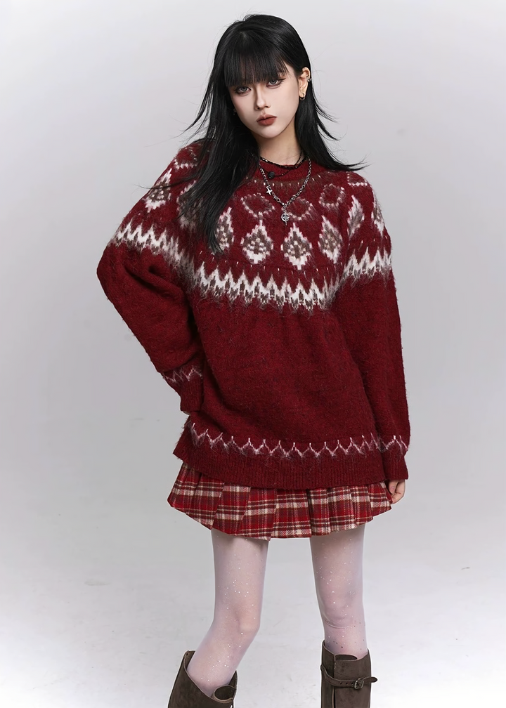 NORDIC FUZZY KNIT SWEATER / LG1481