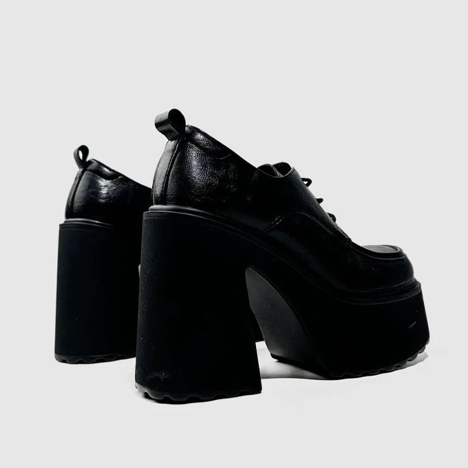 LACE-UP PLATFORM HEEL SHOES / V1164