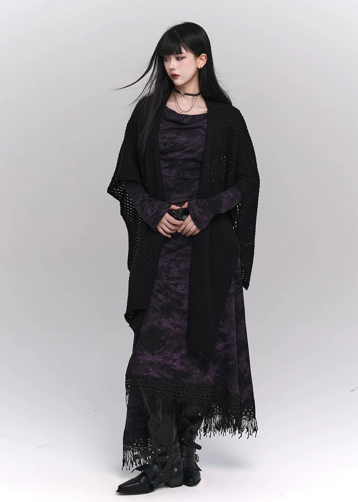 black knit cape / LG1174