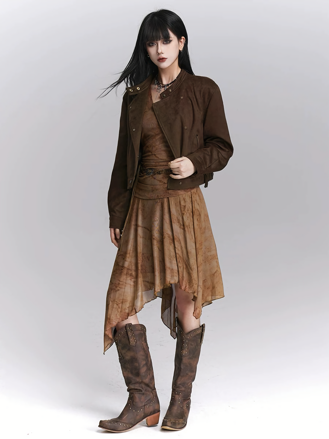 GOTHIC MARBLE ASYMMETRIC ONE-PIECE / LG1418