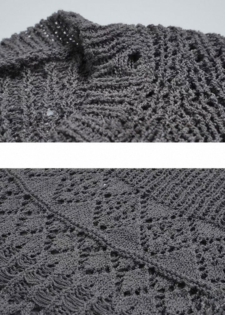 OPENWORK SCALLOP HEM KNIT TOP / LG1727