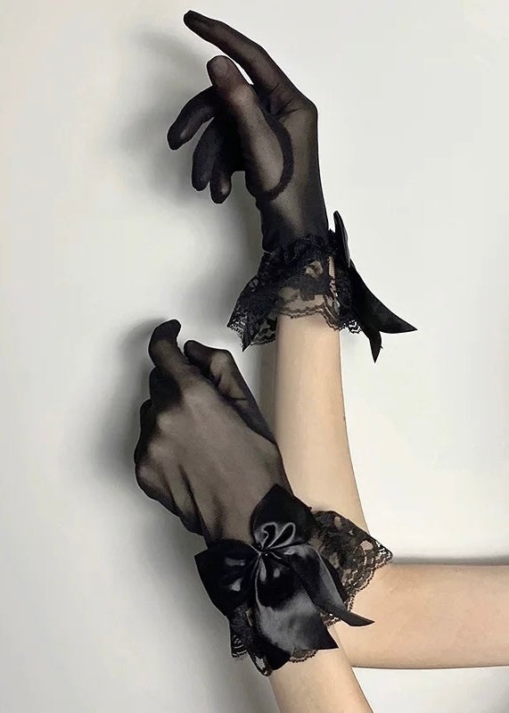ribbon lace sheer gloves / Y1104_e4r