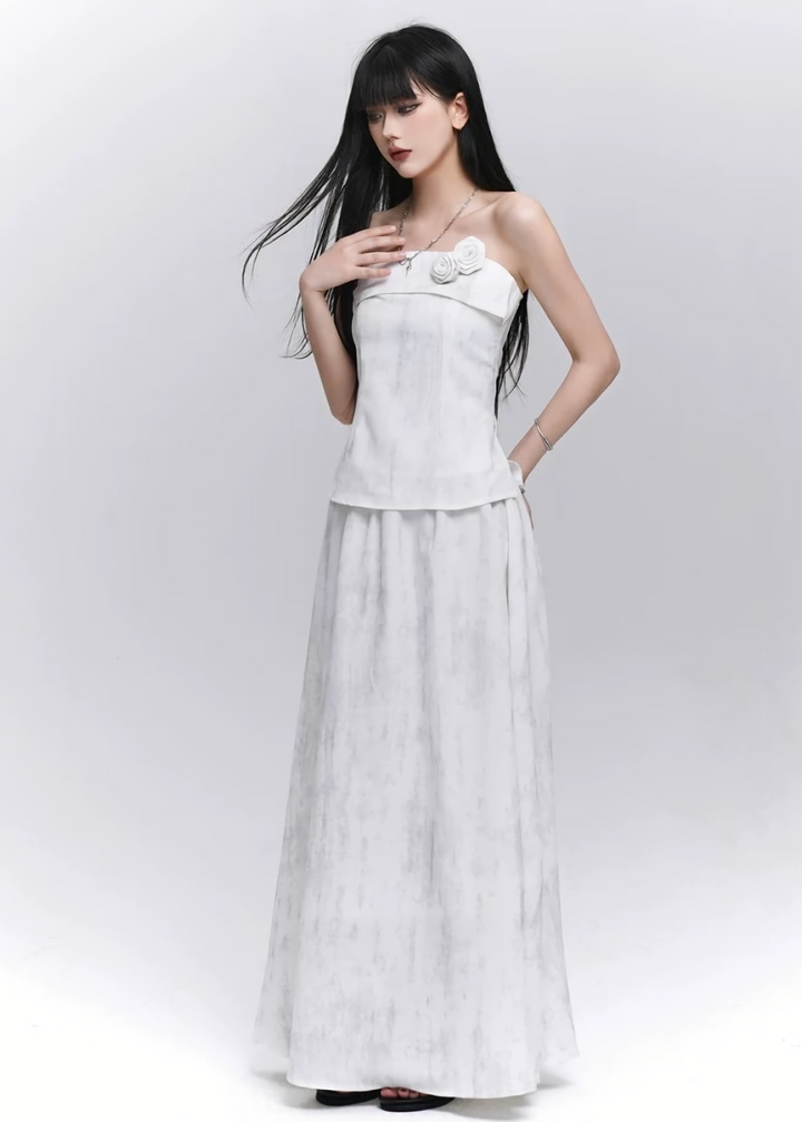 Layered tube top and long skirt / LG1289 