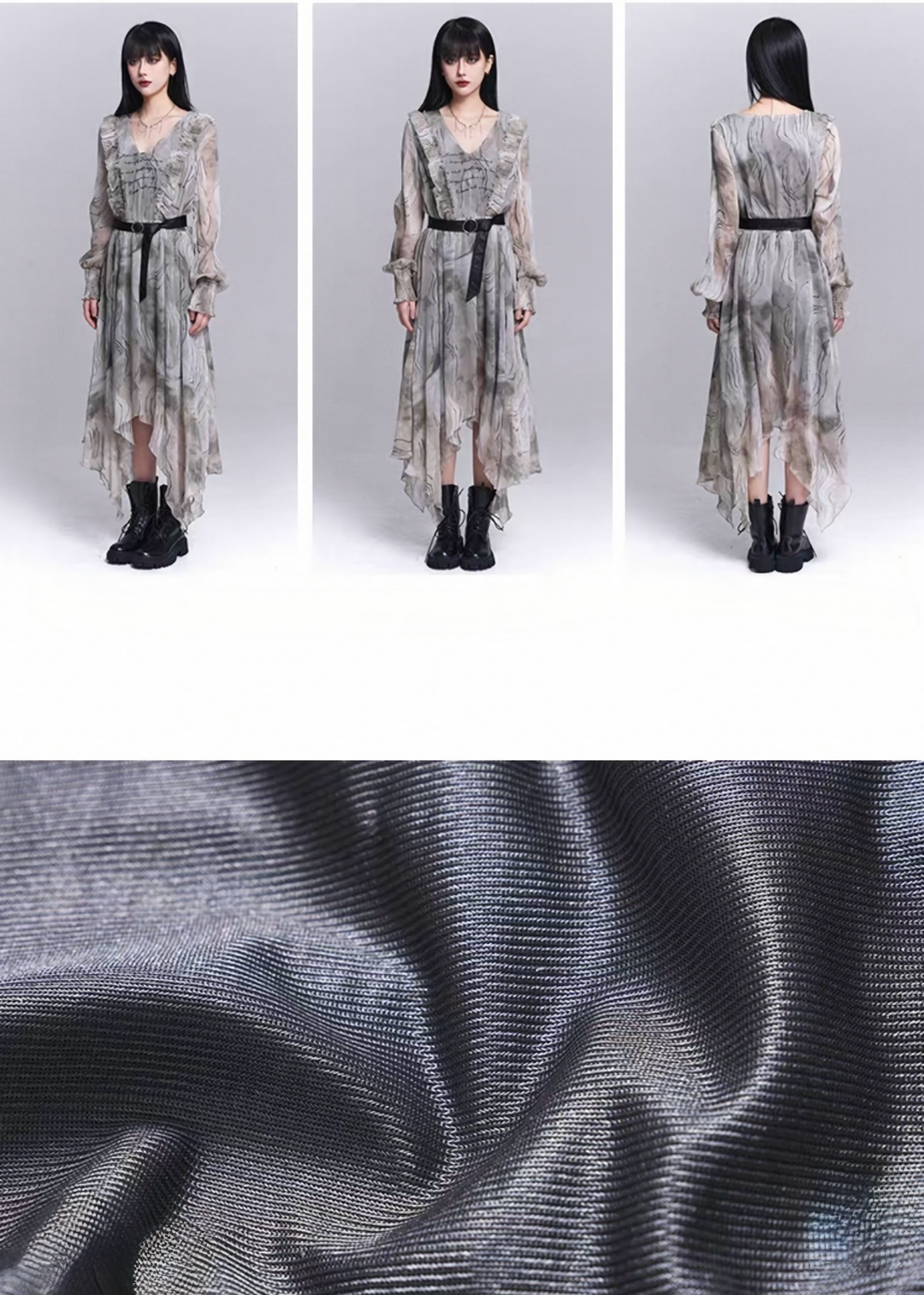 SHEER MARBLE FLOW DRESS / LG1544