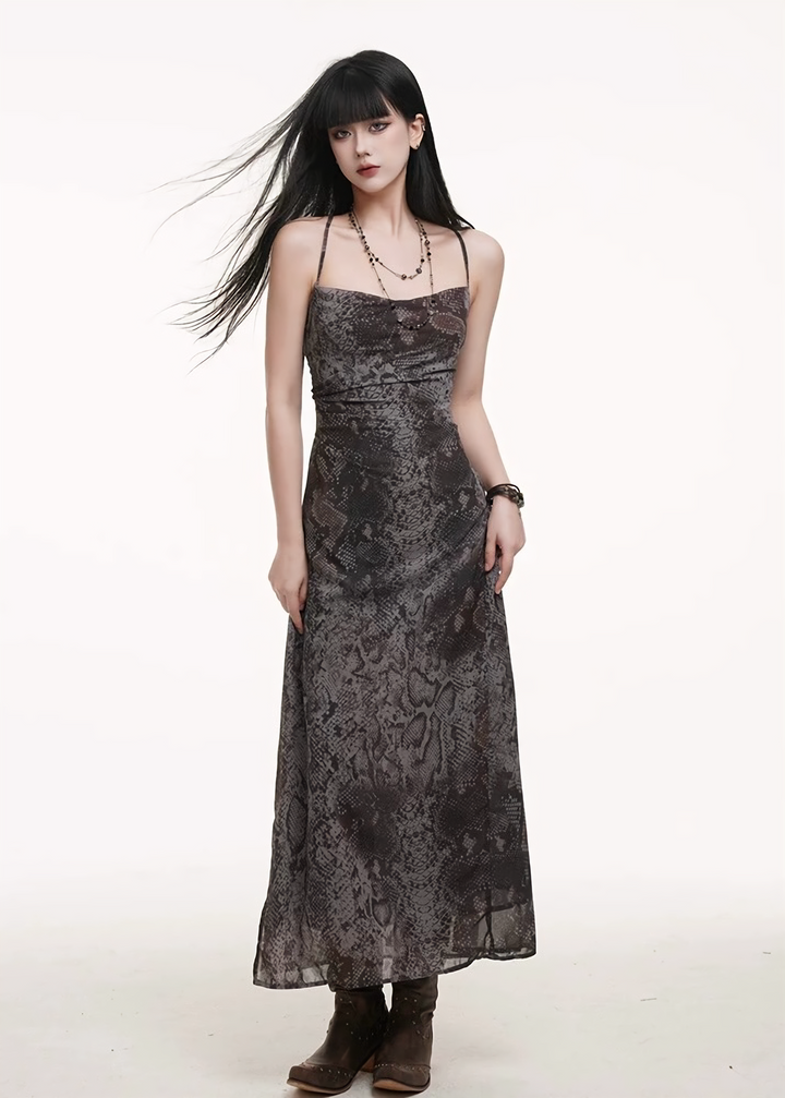 Snake print camisole dress / lg1253 