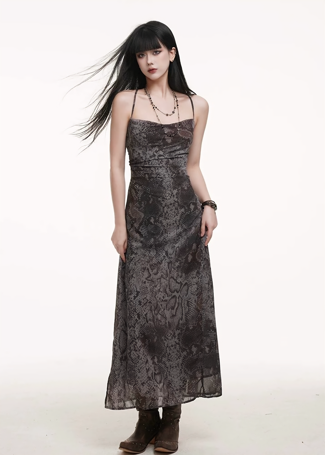 Snake print camisole dress / lg1253