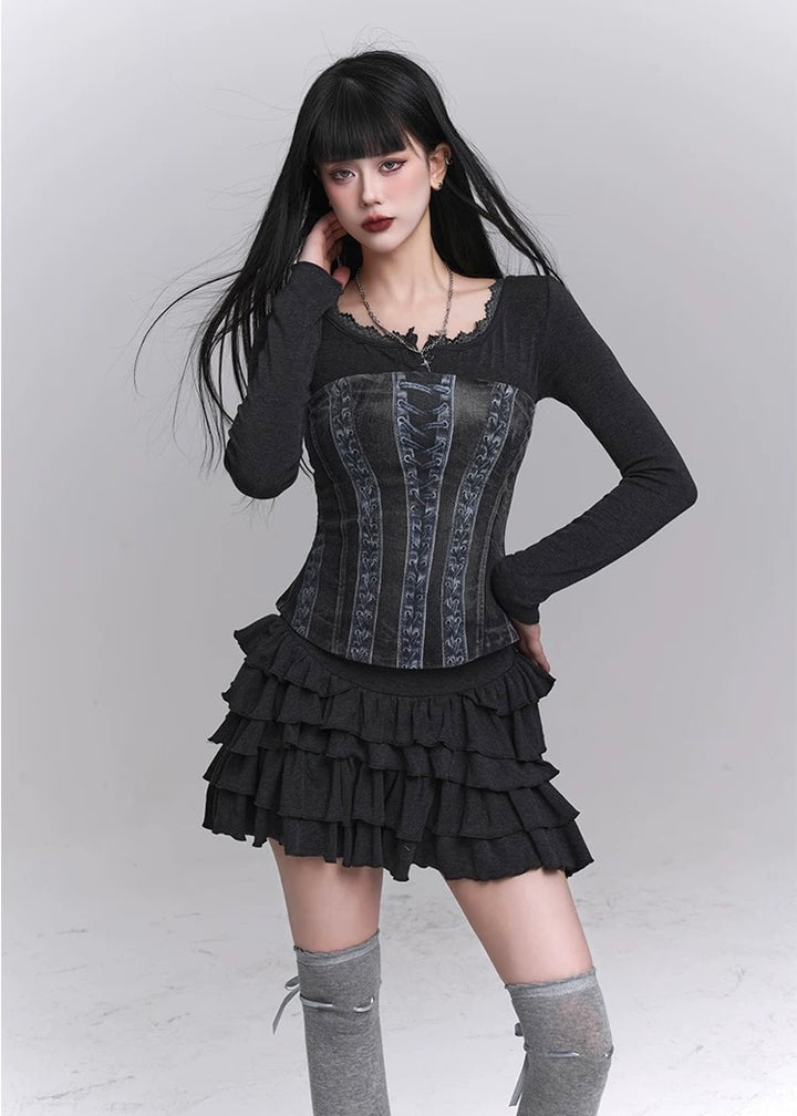 Slim Fit Dress &amp;amp; Fishbone Corset / LG1227 