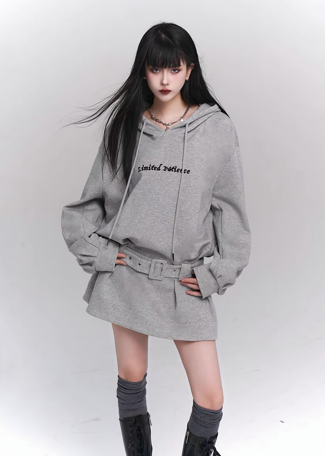 sweatshirt hoodie mini dress / LG1167