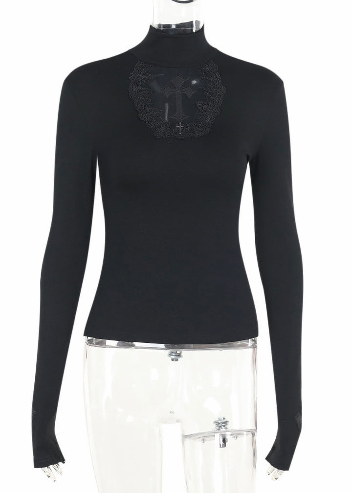 cross turtleneck slim fit &amp; cross gothic ballet skirt / LG1187