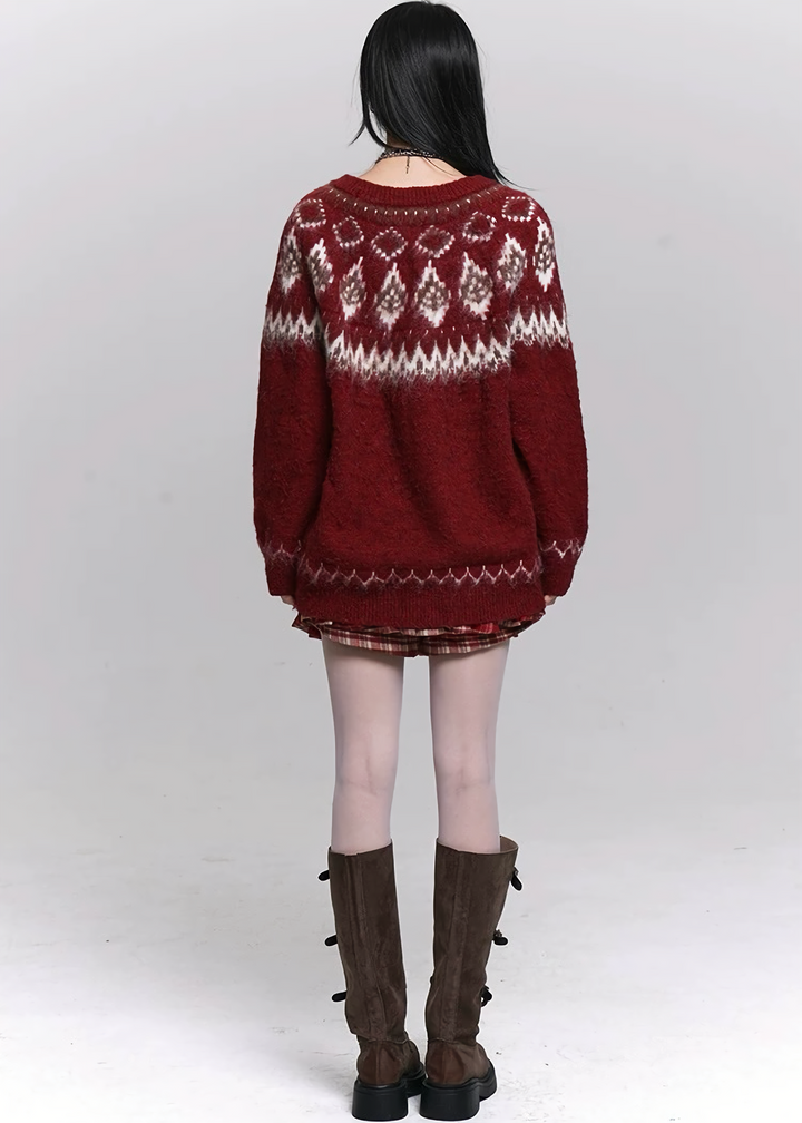 NORDIC FUZZY KNIT SWEATER / LG1481