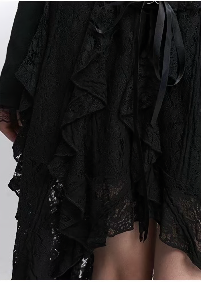 LAYERED LACE ASYMMETRIC SKIRT / LG1430