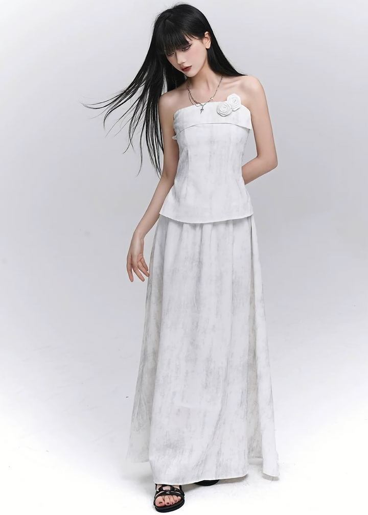 Layered tube top and long skirt / LG1289 