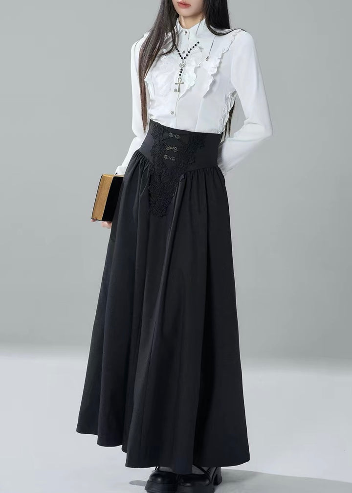 GOTHIC FRILL SHIRT &amp; CORSET WAIST LONG SKIRT / LG1718