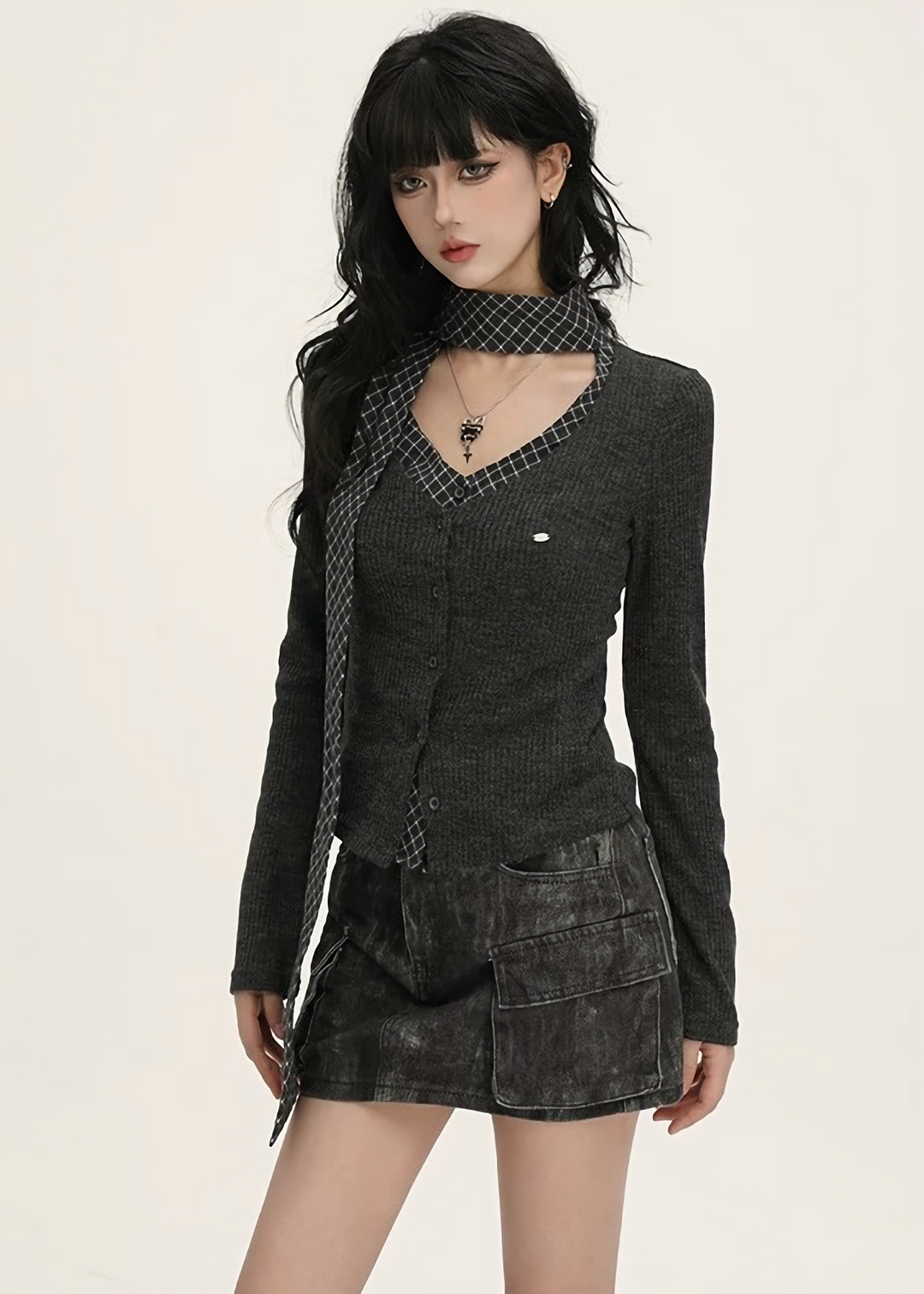 Rib Cardigan Set Tops / LG1387