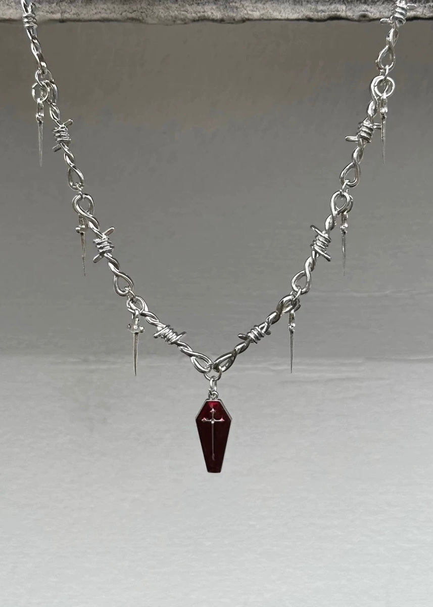 SPIKE & COFFIN PENDANT NECKLACE / A1139