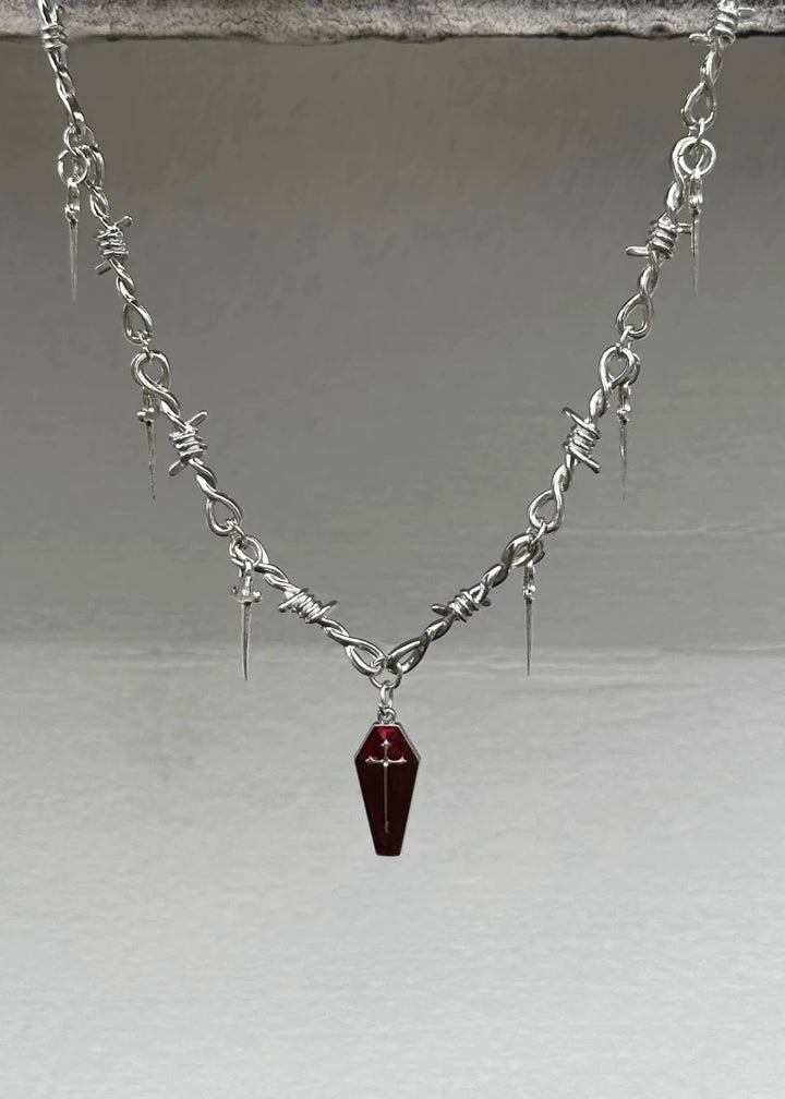 SPIKE & COFFIN PENDANT NECKLACE / A1139
