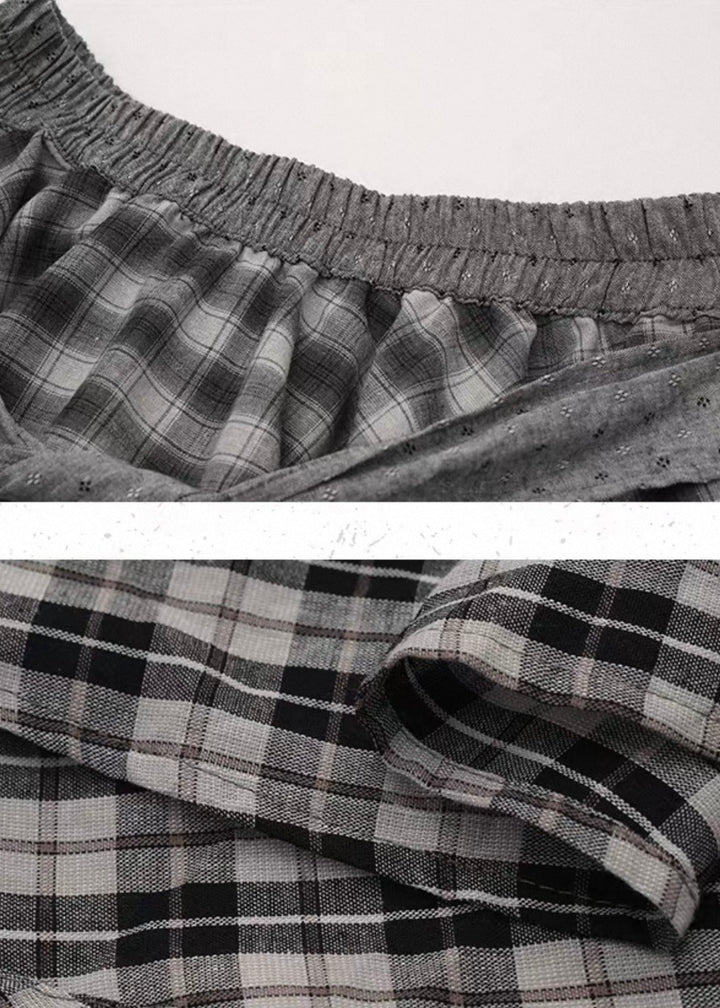 MIX CHECK LAYERED ASYMMETRY SKIRT / LG1540