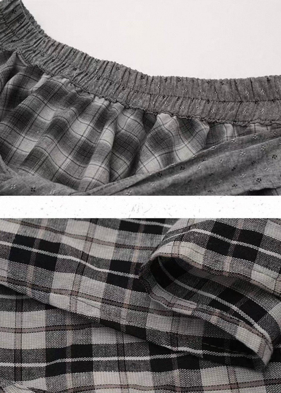 MIX CHECK LAYERED ASYMMETRY SKIRT / LG1540