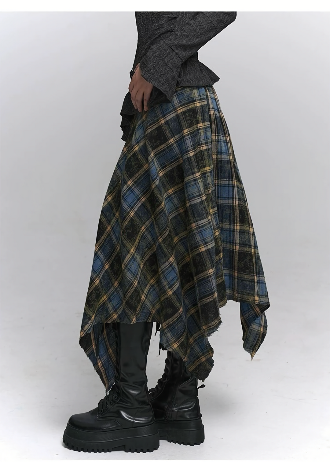 Check Frill Long Skirt / lg1365