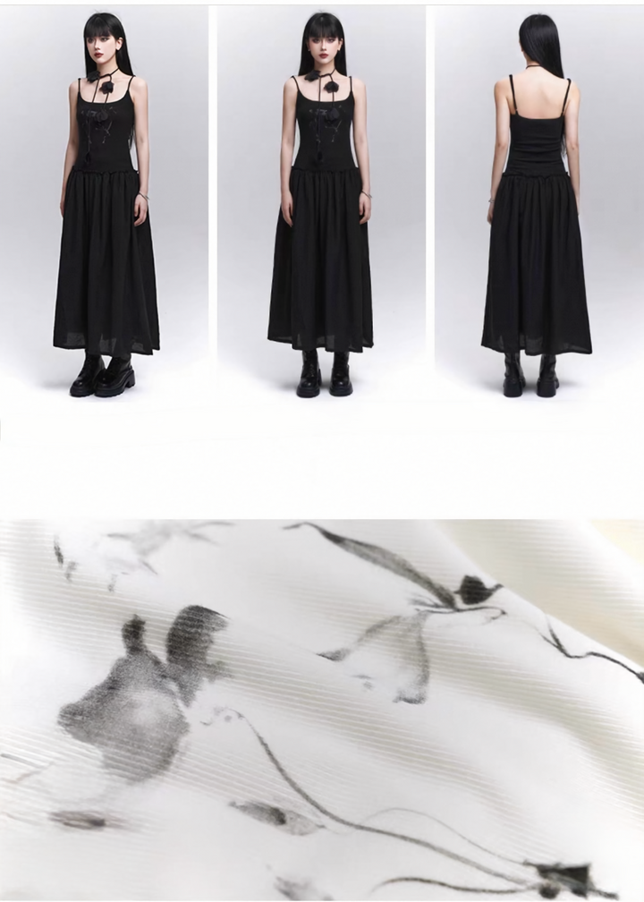 Sheer long camisole dress / LG1285