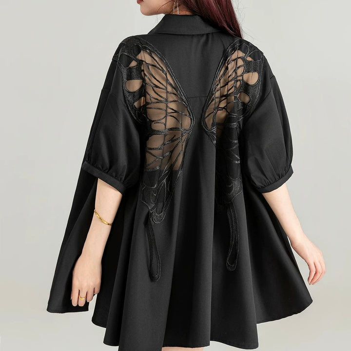 BUTTERFLY SHEER BACK SHIRT / LG1601