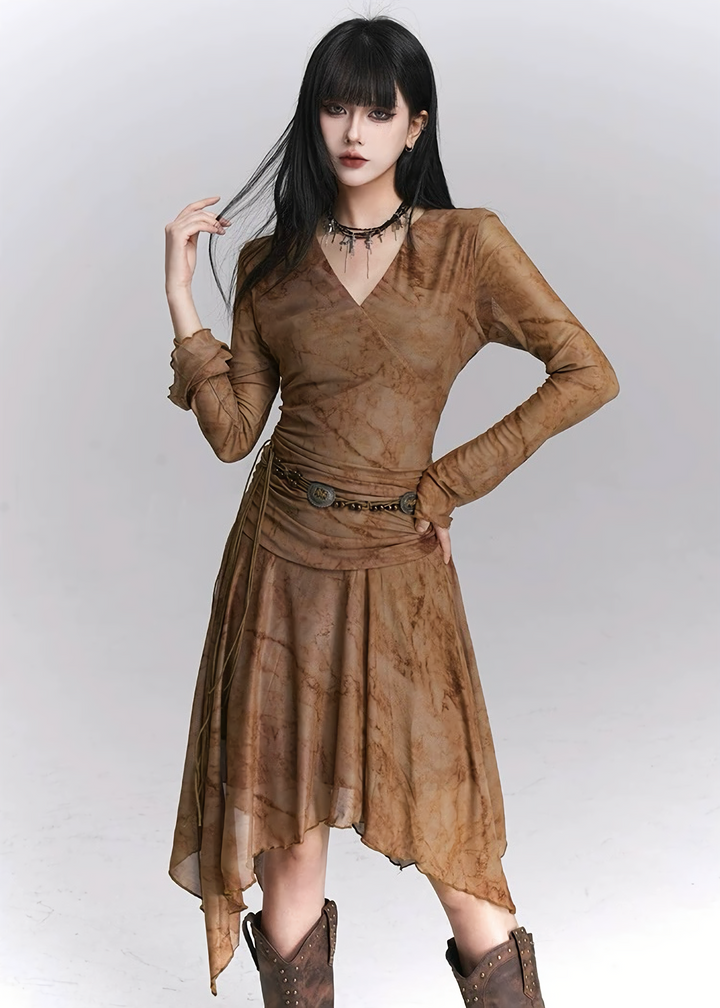 GOTHIC MARBLE ASYMMETRIC ONE-PIECE / LG1418