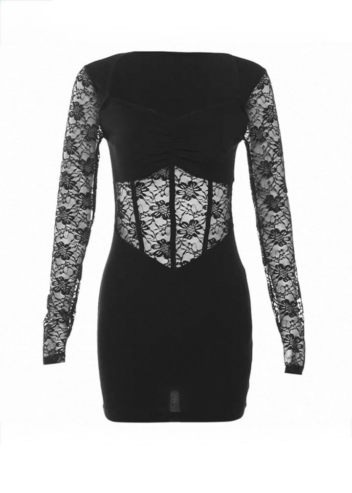 LACE CORSET MINI DRESS / LG1642