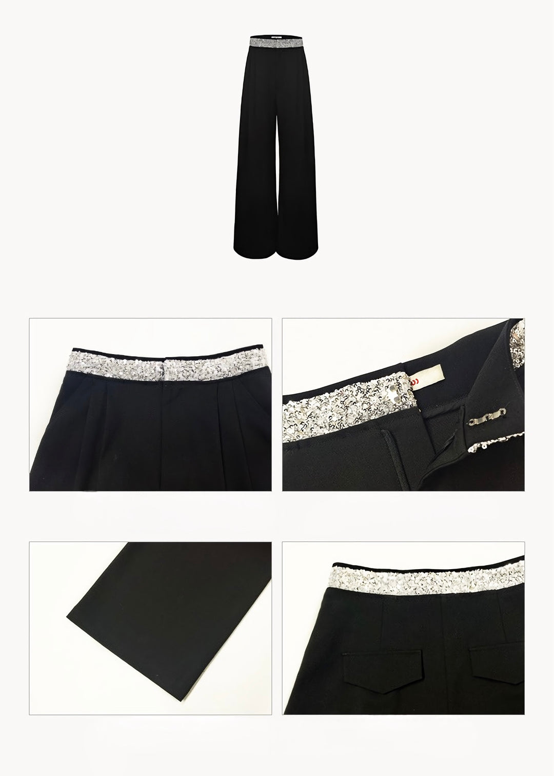 sequin loose straight pants/oa1104