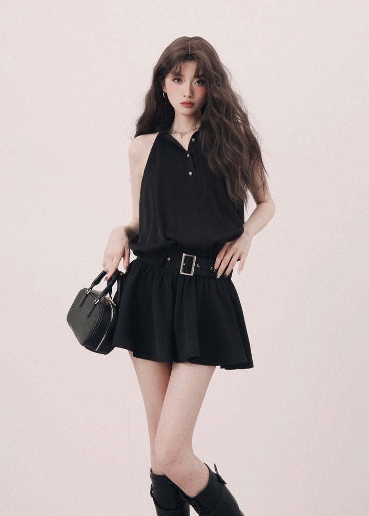 beltr halter neck  mini dress / mu1116