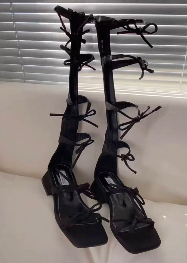 Ribbon boots sandal / v1131