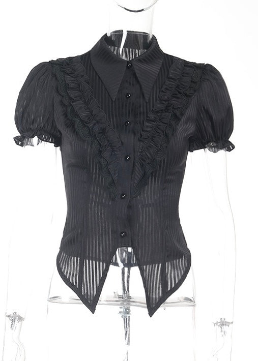 REQUIEM RUFFLE PUFF SLEEVE SHIRT / LG1308